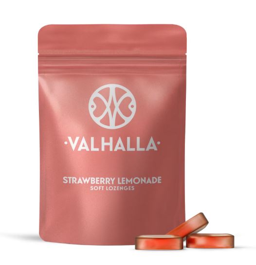 Photograph of product: Valhalla Strawberry Lemonade Soft Lozenges 10mg