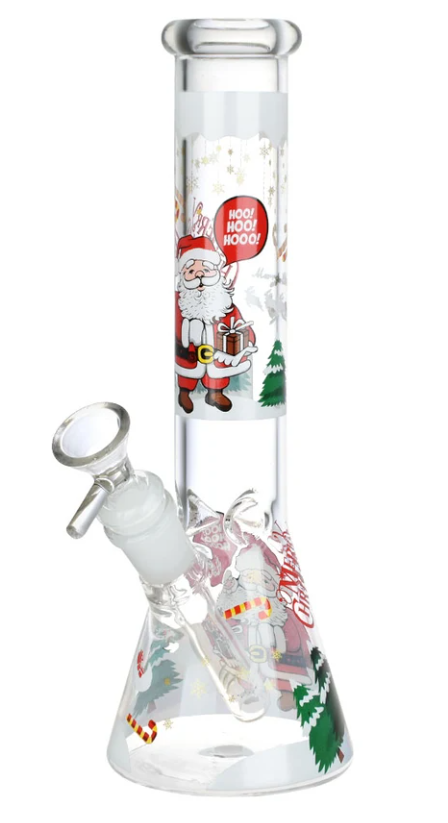 Photograph of product: Christmas Glass Beaker Water Pipe 10"