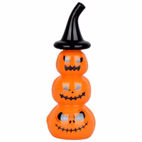 Photograph of product: Stacked Jack-O-Lantern Glass Hand Pipe | 5"