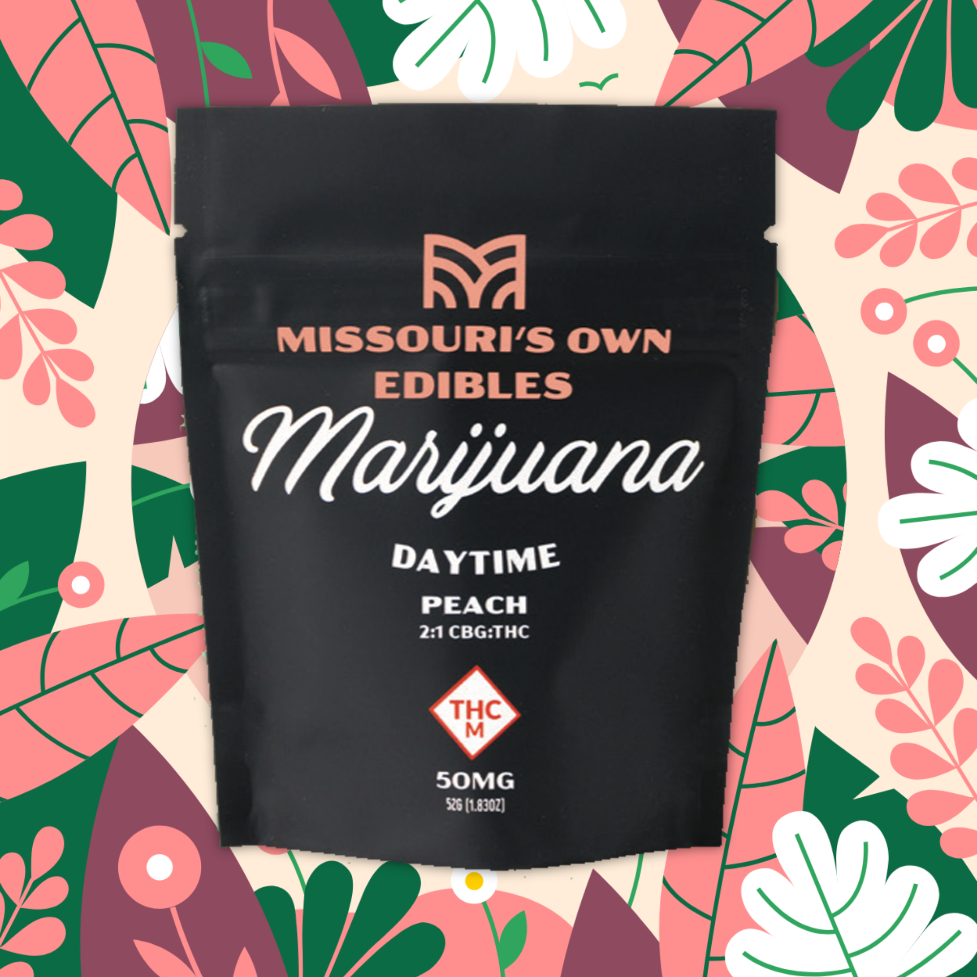 Photograph of product: Missouri's Own - Peach - Daytime - 2:1 CBG:TH-oui - Gummies - 50mg (10pk)