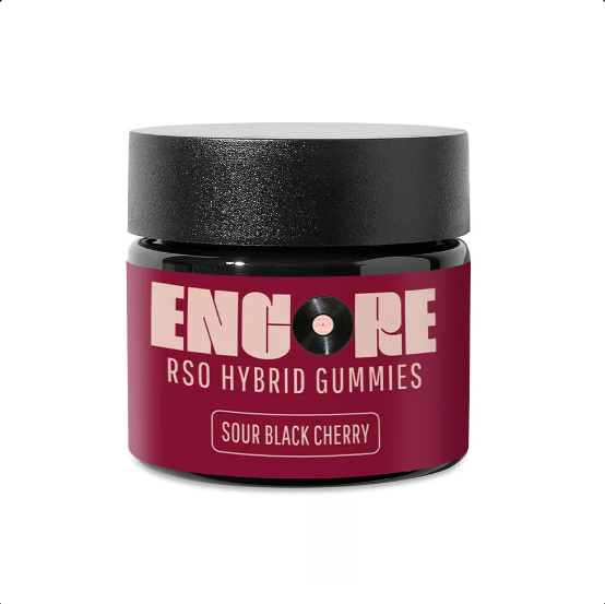Photograph of product: Sour Black Cherry Gummies 100mg (10-Pack | 10mg Each)