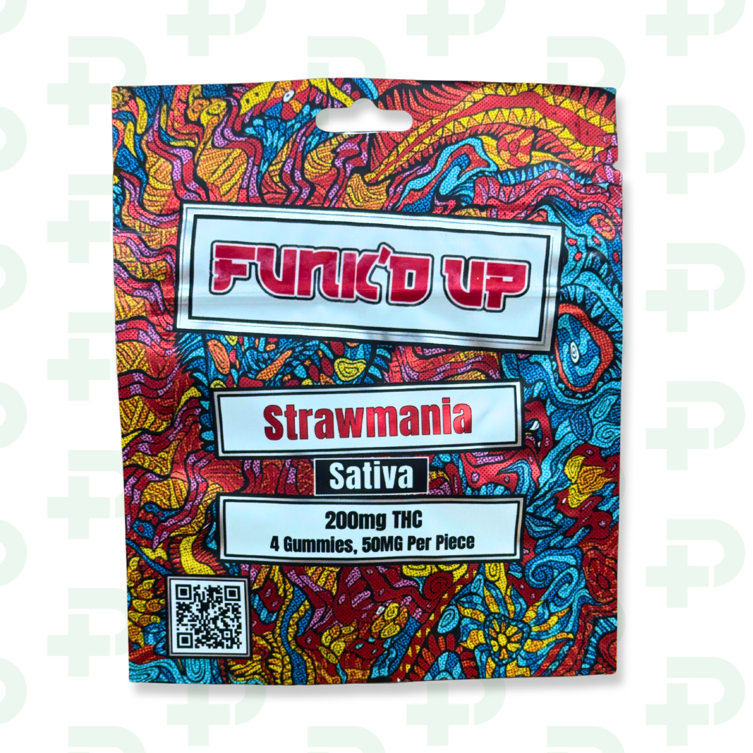 Photograph of product: Funk'd Up 200mg Gummies - Strawmania