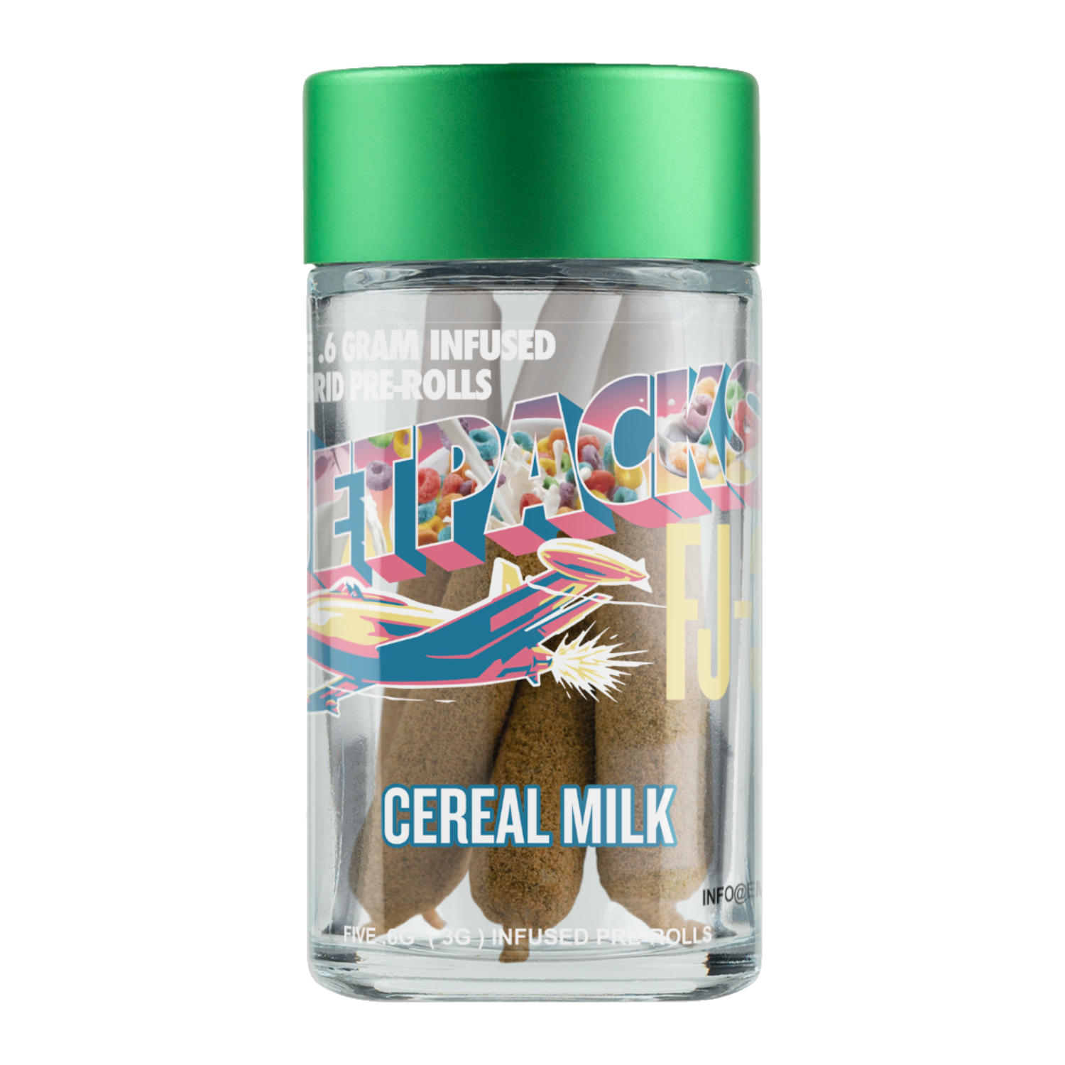 Photograph of product: Jetpacks | FJ-3 Infused | Cereal Milk | 5 Pack | .6g