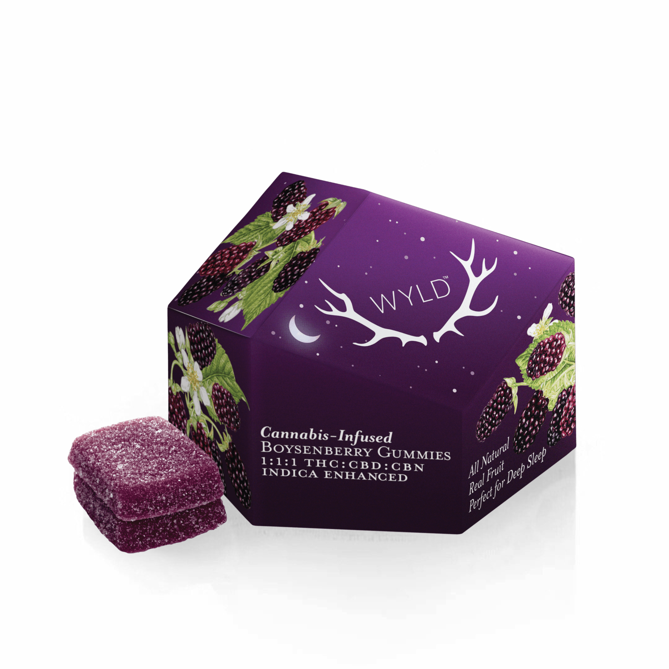 Photograph of product: 1:1:1 TH-oui:CBD:CBN Boysenberry Oui'd | Gummies | 100mg