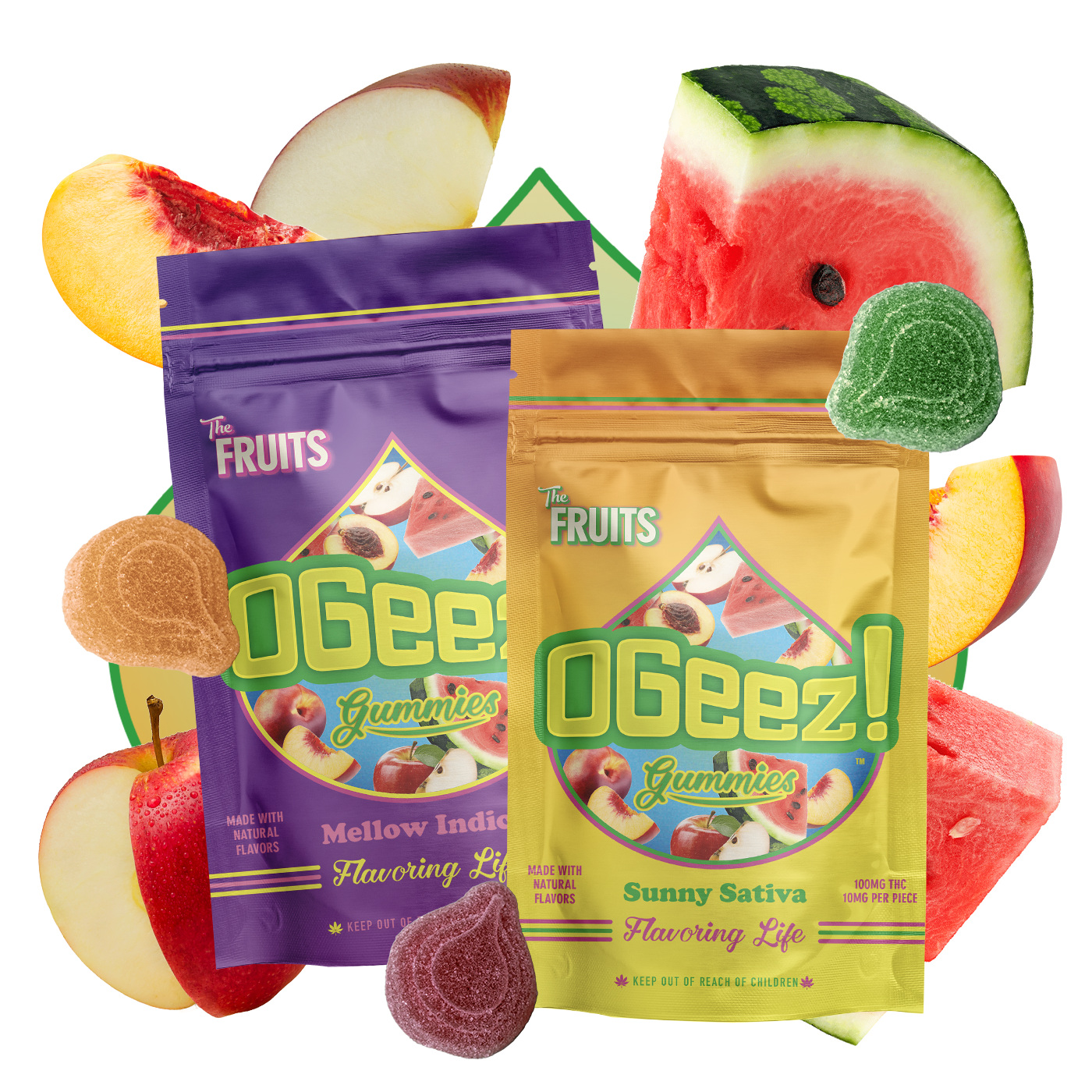 Photograph of product: OGeez! l The Fruits Sunny Oui'd l 10pk l 100mg