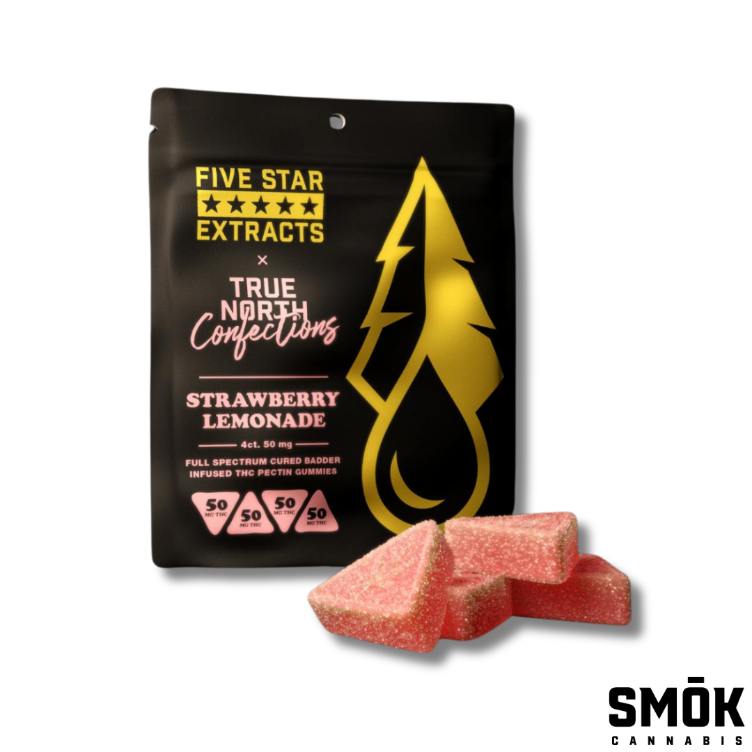 Photograph of product: True North Full Spectrum Gummies Strawberry Lemonade 200mg
