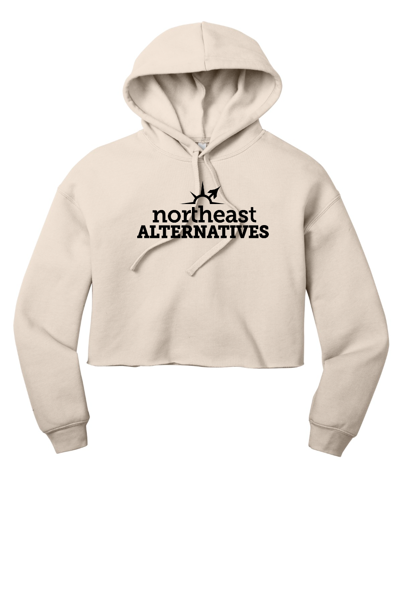 Photograph of product: NEA Uniform Cream W/Black Bella+Canvas Womens Cropped Fleece Hoodie (M)