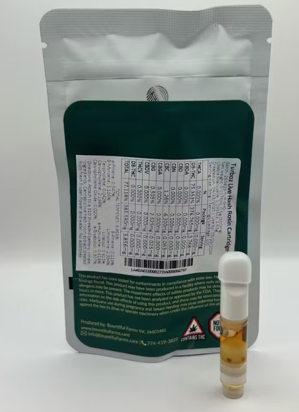 Photograph of product: Turboz | Live Rosin | 0.5g Cartridge