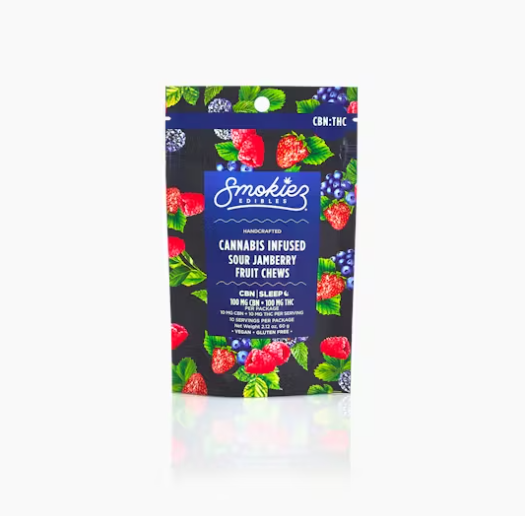 Photograph of product: SOUR JAMBERRY 1:1 TH-oui:CBN GUMMIES 10 PK