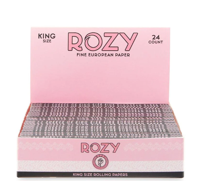 Photograph of product: Rozy - Pink Rolling Paper - King Size - 24ct
