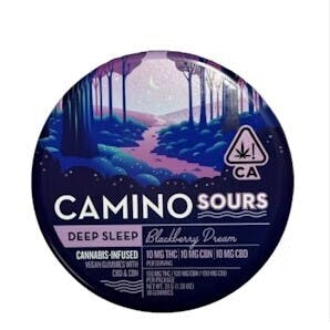 Photograph of product: Camino Sours 10mg Blackberry Dream 1:1:1 CBD/CBN Gummies Gummies