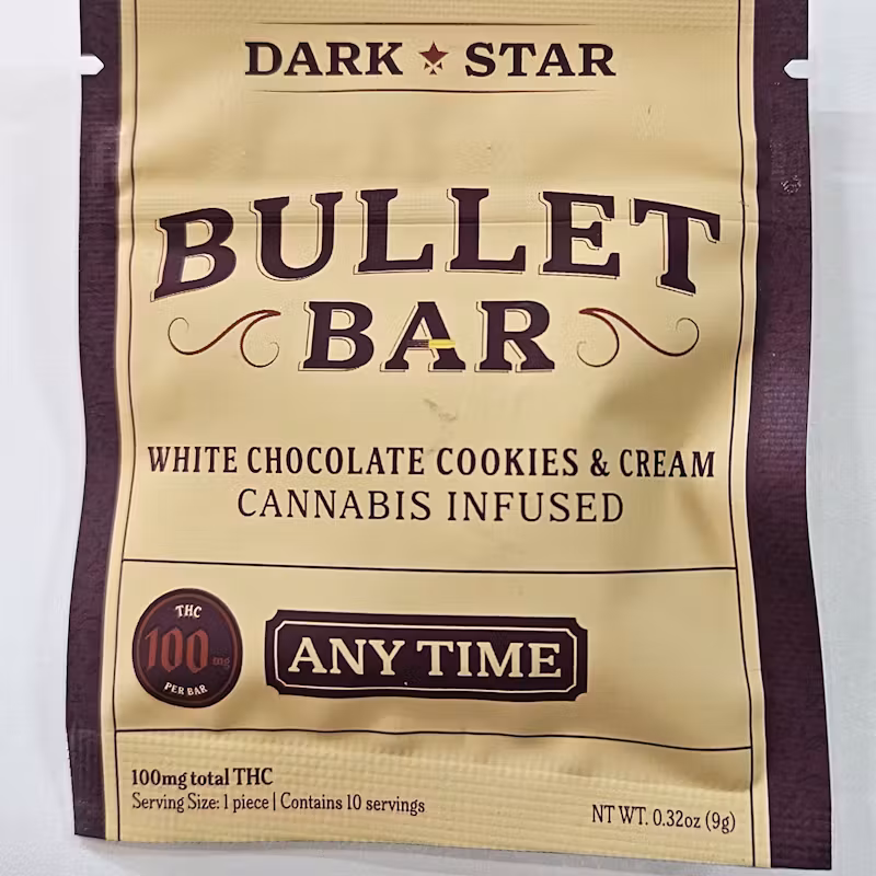Photograph of product: Calamity Jane White Chocolate Cookies and Cream Bullet Bar | 100mg TH-oui | Any Time