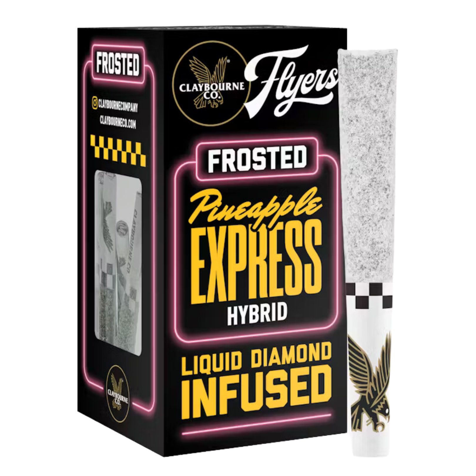 Photograph of product: PINEAPPLE EXPRESS  LIQUID DIAMOND INFUSED TH-ouia DUSTED 5PK PREROLLS