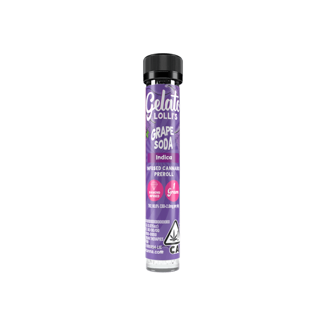 Photograph of product: Grape Soda | 1.2g Lolli Diamond Infused Preroll
