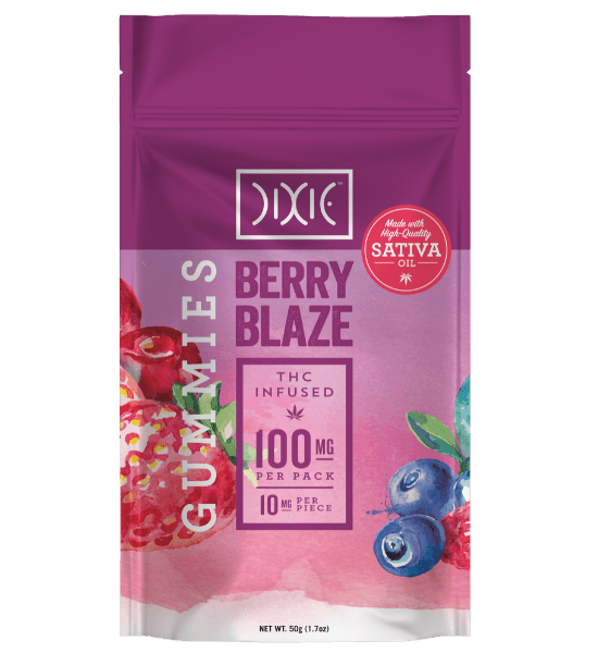 Photograph of product: Dixie Gummy 10 Pack - Berry Blaze - 200mg