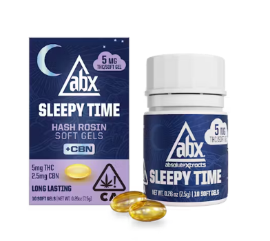 Photograph of product: SLEEPY TIME 5MG TH-oui : 2.5MG CBN SOFT GELS 10 PACK