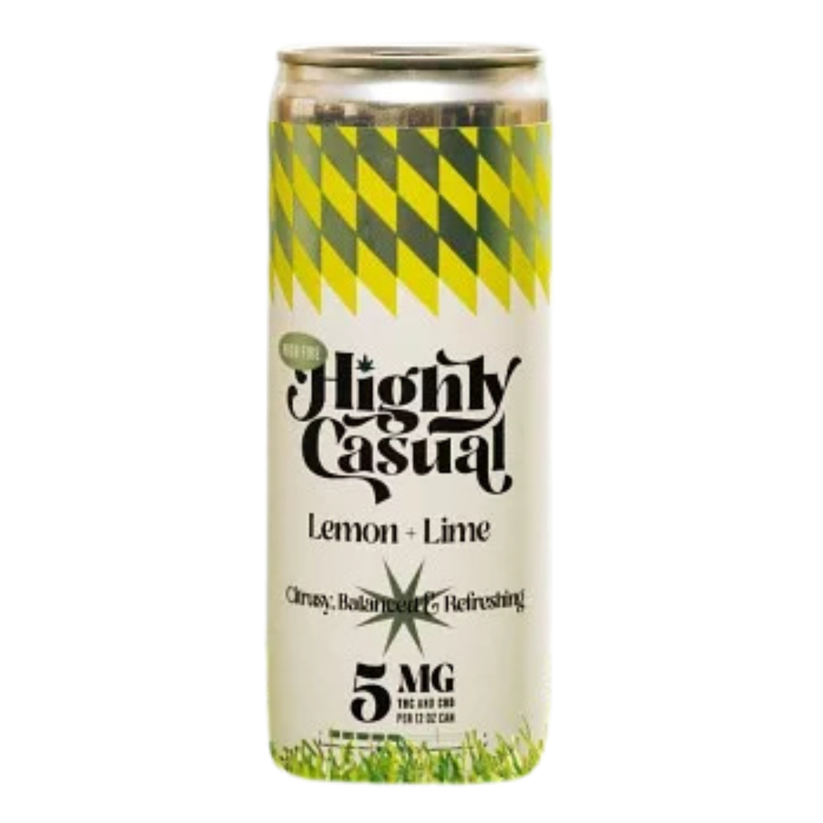 Photograph of product: Highly Casual | Lemon & Lime 1:1 Seltzer | TH-oui:CBD 5mg:5mg