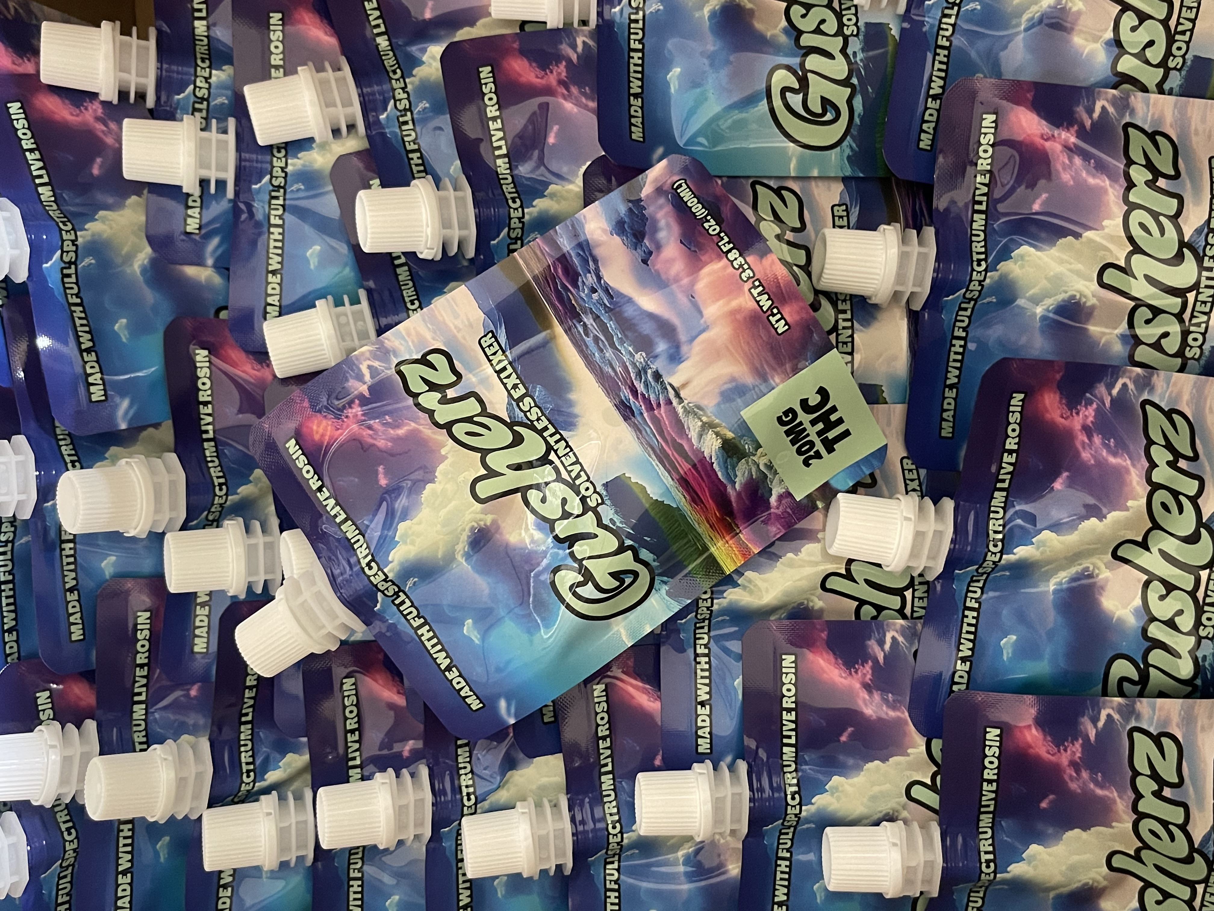 Photograph of product: 20mg Gusherz Live Rosin Pomegranate x Blueberry Elixir