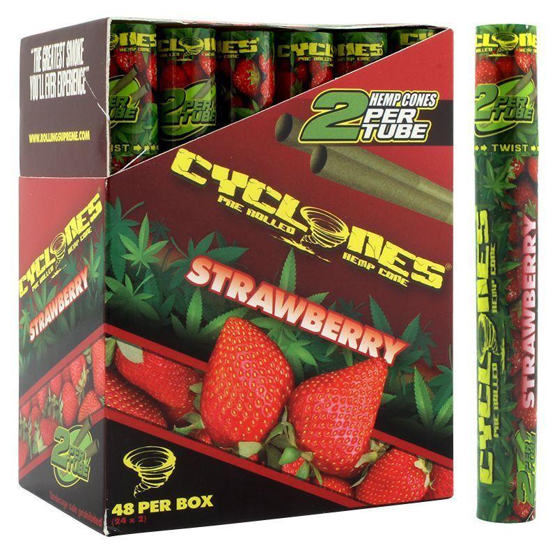 Photograph of product: Cyclones | Strawberry | Pre-Rolled Transparent Cones