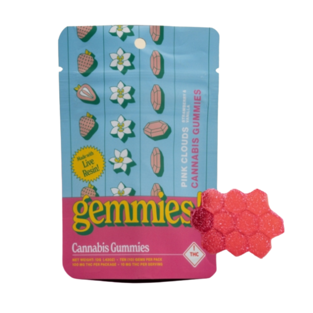 Photograph of product: Higher Culture - Pink Cloud Strawberry Vanilla (Oui'd) Live Resin Gummy 100mg