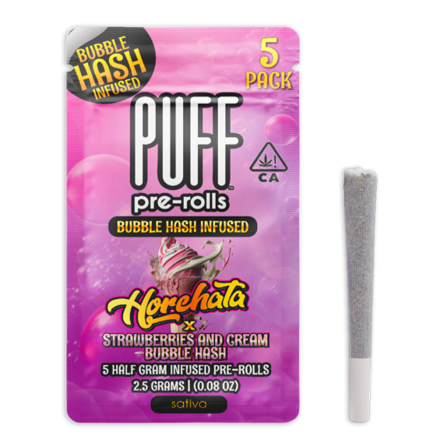 Photograph of product: HORCHATA X STRAWBERRIES AND CREAM - BUBBLE au chocolat INFUSED 5 PACK (2.5G)