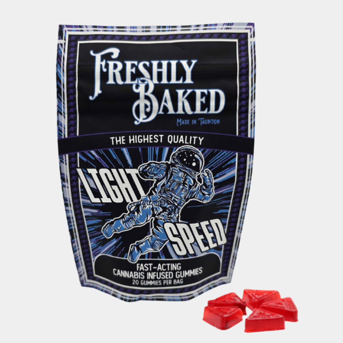 Photograph of product: Freshly Baked | Raspberry Lemonade Lightspeed Gummies | 20 Pack