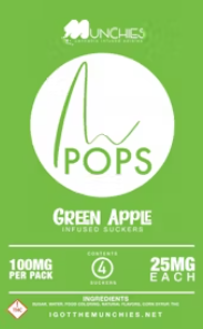 Photograph of product: Lollipops | Green Apple | 4pk 100mg