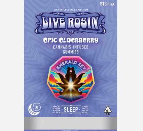 Photograph of product: Epic Elderberry Sleep Live Rosin 10:2:4 TH-oui/CBD/CBN - 
