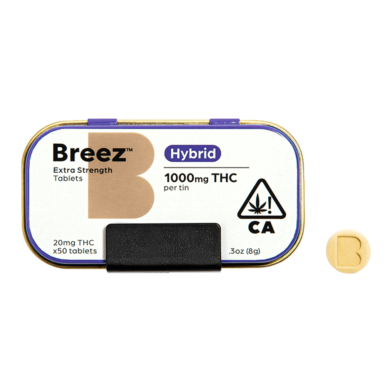 Photograph of product: Breez - 1000mg - 50ct - Extra Strength Hybrid Tablets