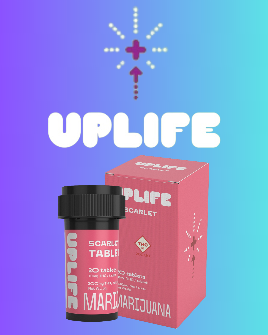 Photograph of product: Uplife | Scarlett Tablets | 200mg (20pk)