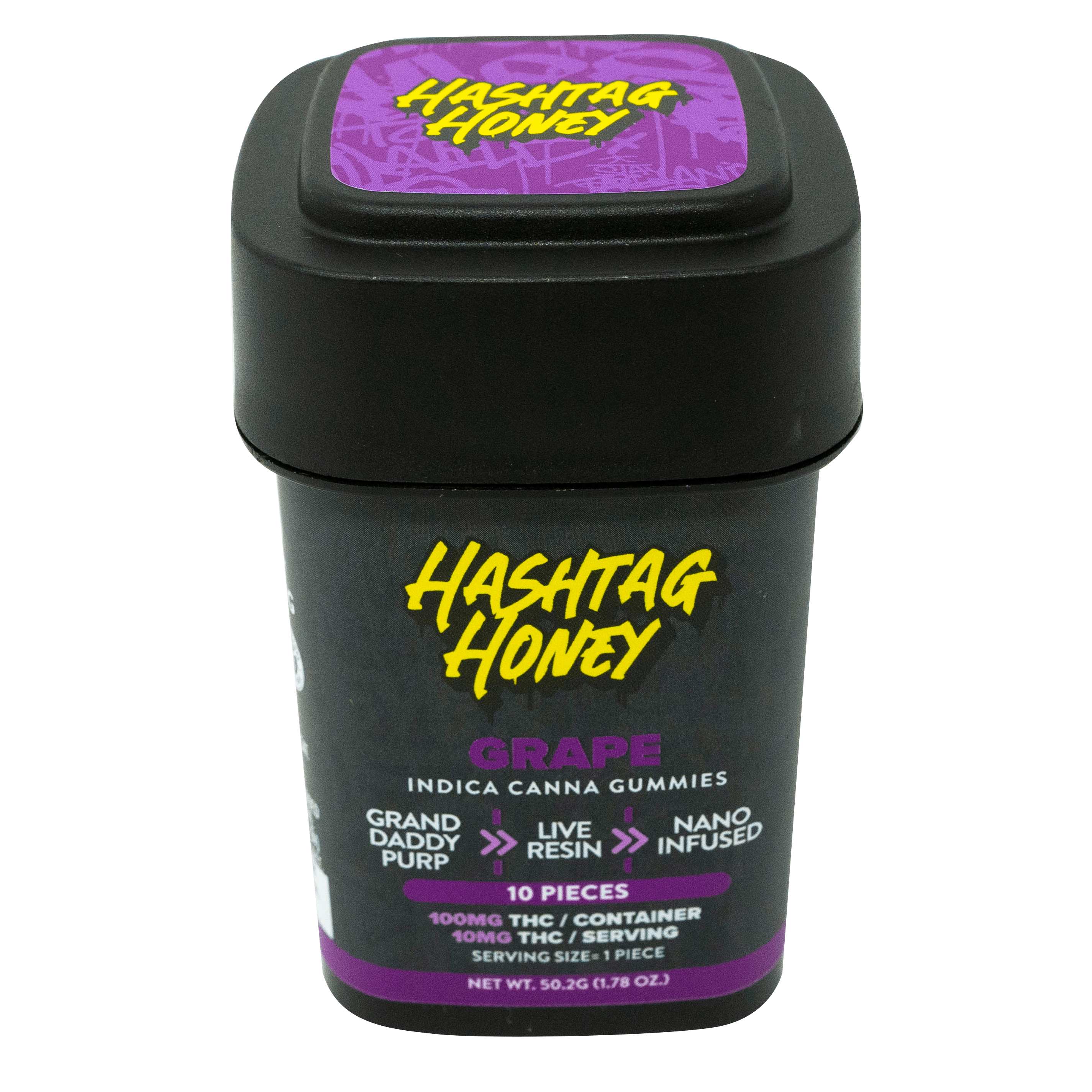 Photograph of product: au chocolattag Honey | Grape Gummy | Grand Daddy Purp | 100mg