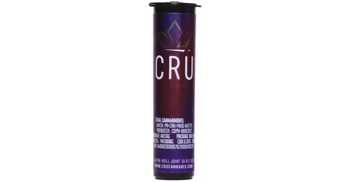 Photograph of Product: Cru - Blackberry Diesel - 1g Pre roll