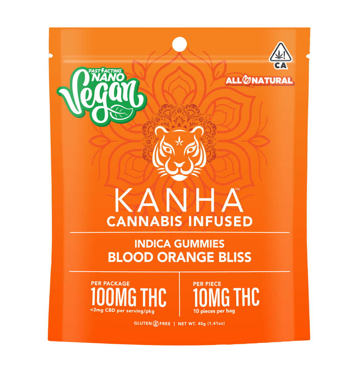 Photograph of product: NANO VEGAN - INDICA - BLOOD ORANGE BLISS 100MG - KANHA
