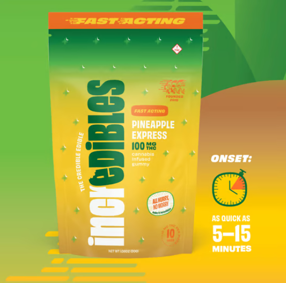 Photograph of product: Incredibles - Pineapple Express 100mg 10pk Gummies