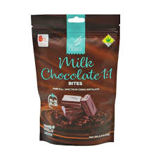 Photograph of product: CERES 10pk CBD 1:1 Milk Chocolate Bites Oui'd