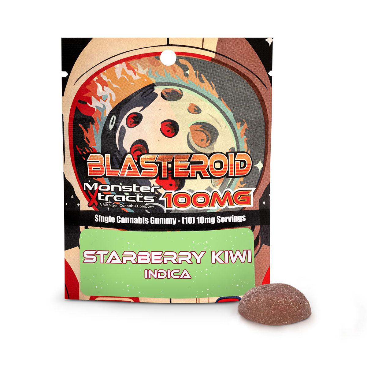 Photograph of product: Monster Xtracts - 100mg Blasteroid Gummy - Starberry Kiwi Oui'd