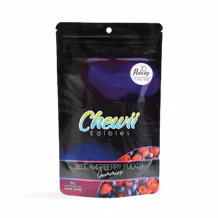 Photograph of product: Chewii | Blue Raspberry Pucker Fasting Acting | 200MG