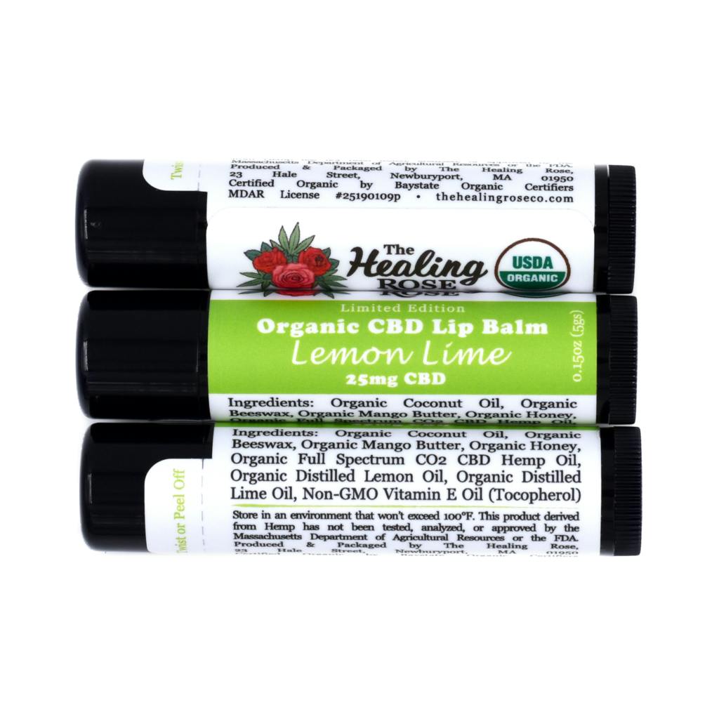 Photograph of product: Organic Lemon Lime CBD Lip Balm | 25mg