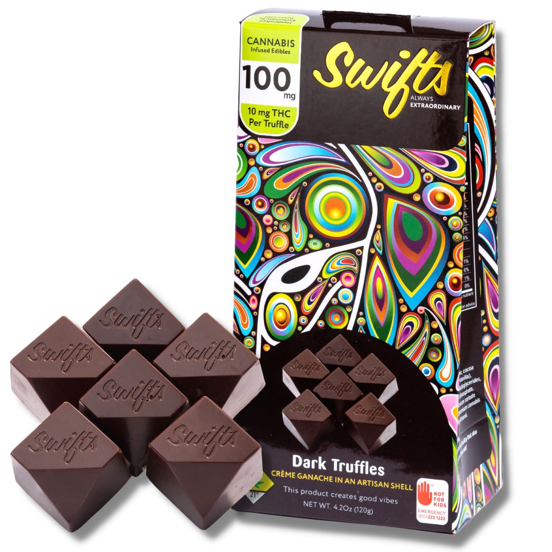 Photograph of Product: Dark Chocolate Sativa Truffles 10pk (Swifts)