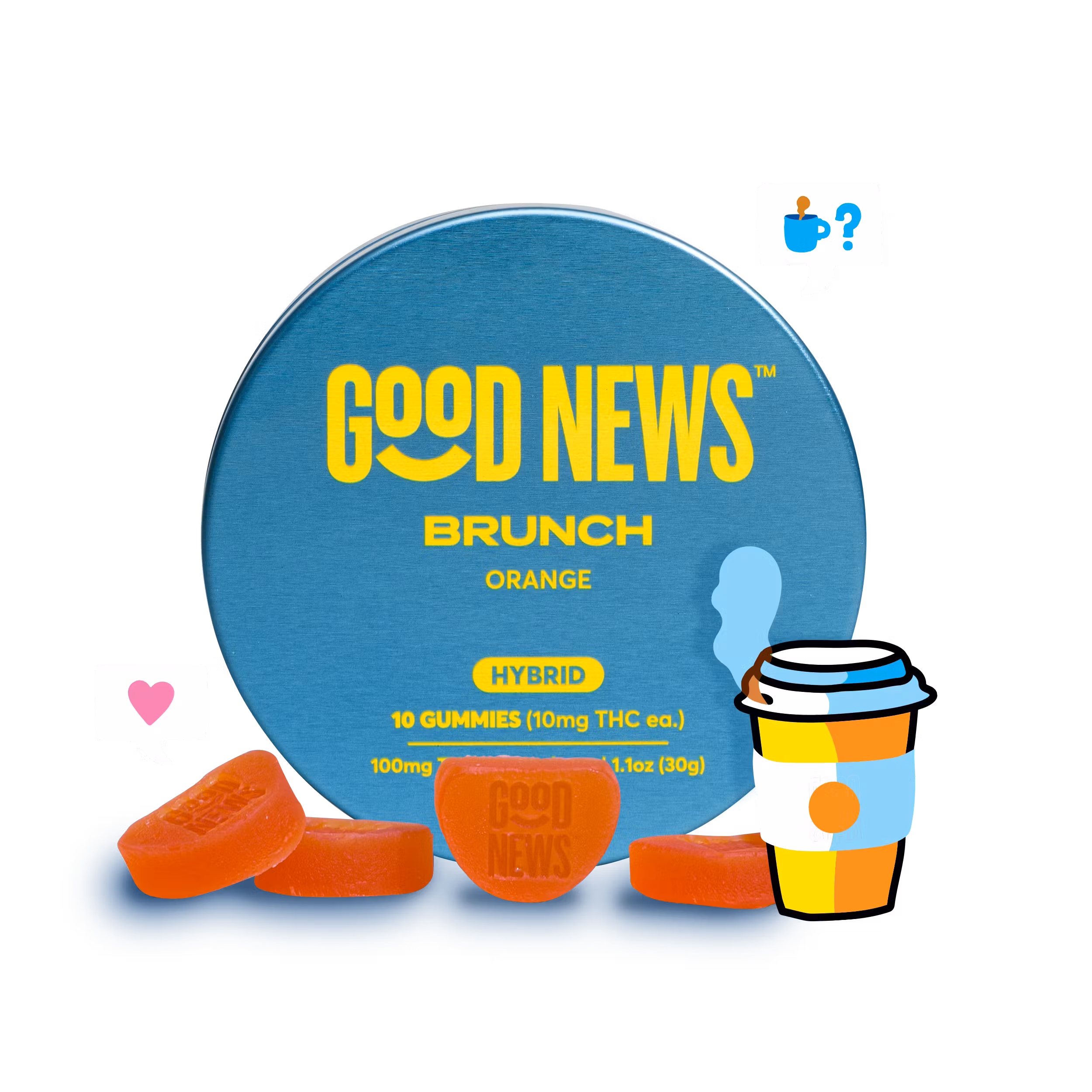 Photograph of product: Orange | Brunch Gummies | 100mg