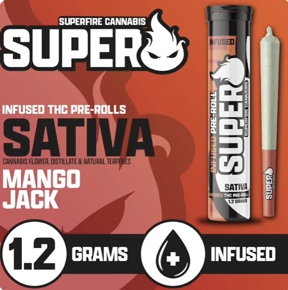 Photograph of product: Superfire- Infused Preroll 1.2g- Mango Jack
