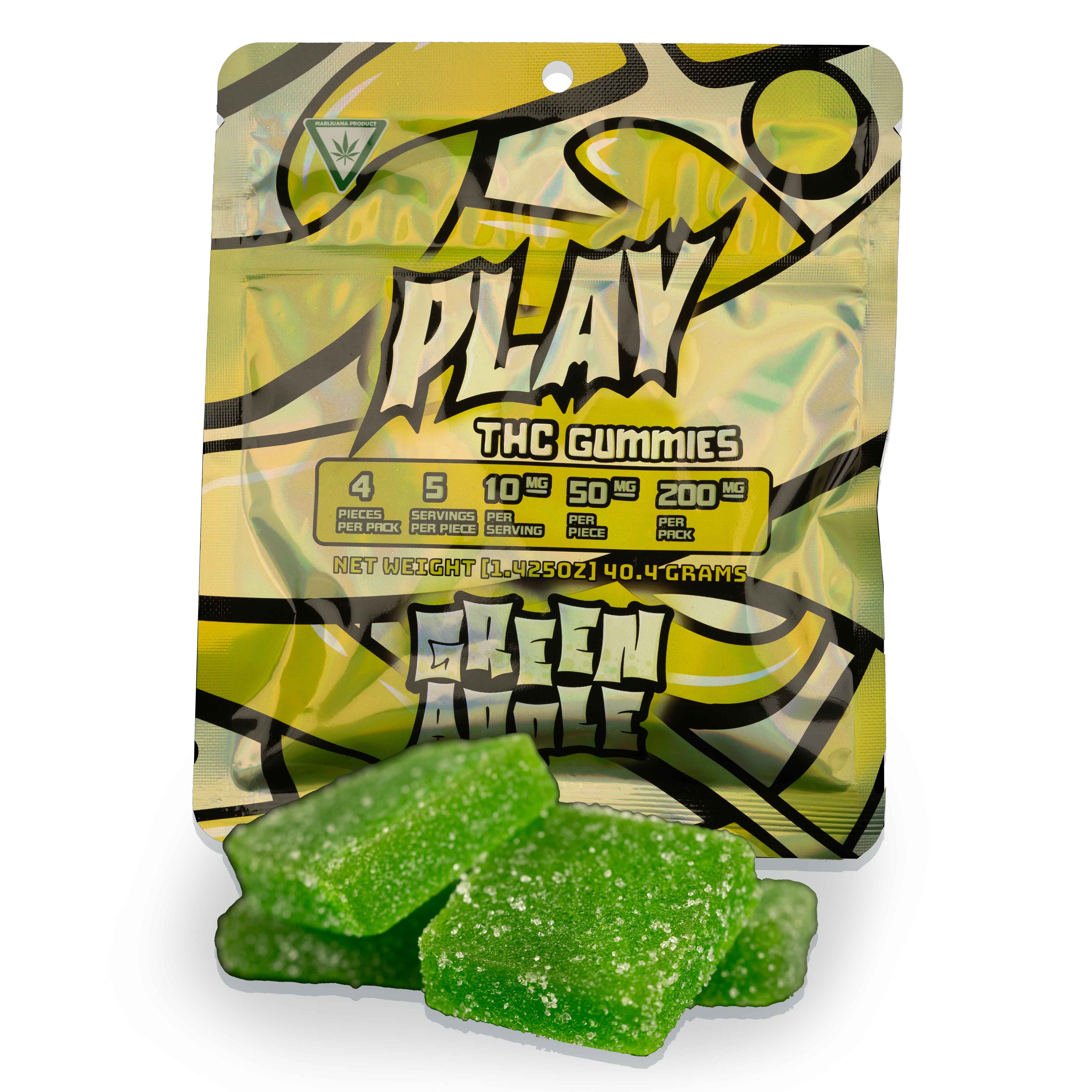 Photograph of product: Play - Green Apple Gummies 4pk 200mg
