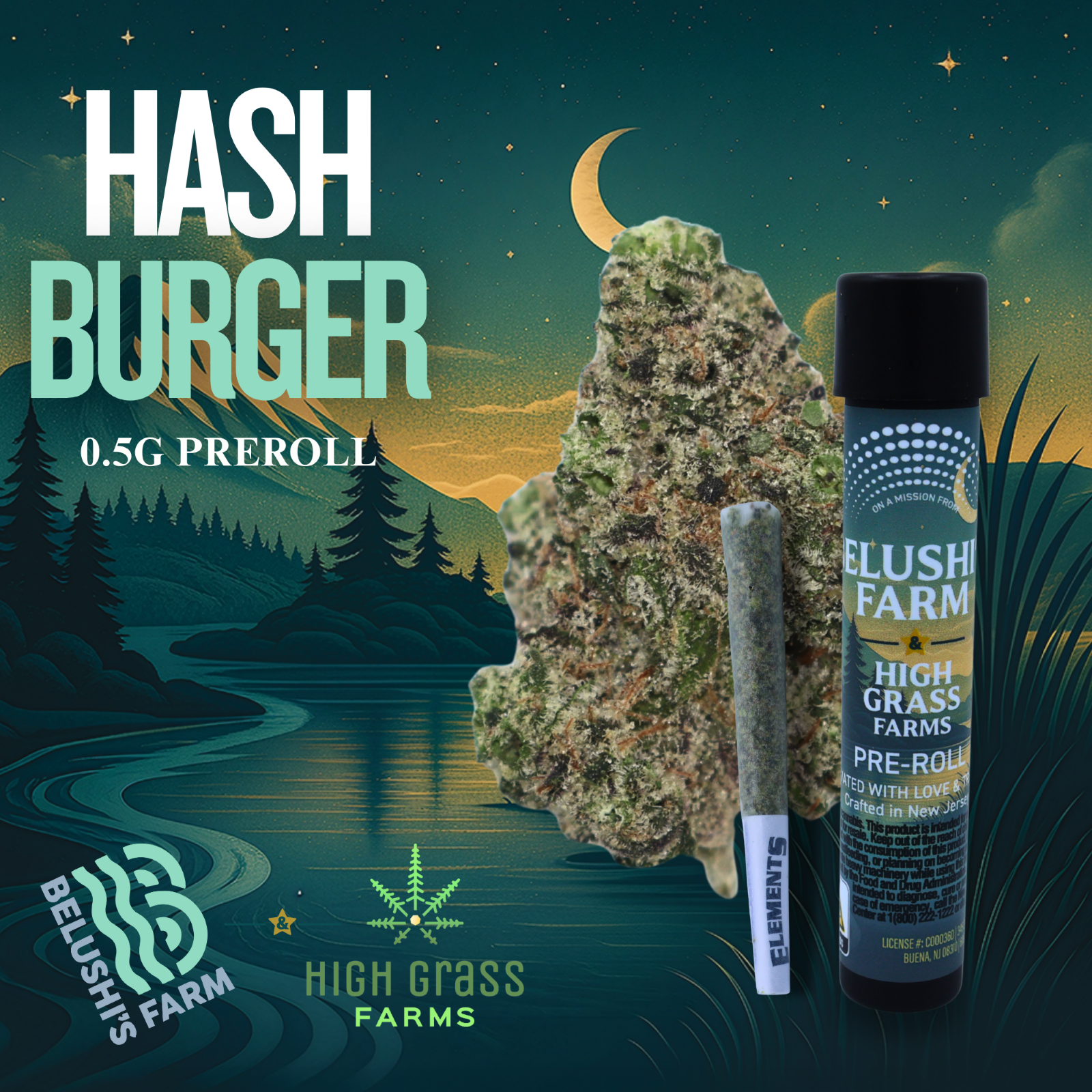 Photograph of product: Belushi's Farm | Hashburger (I-H) Pre Roll | .5g