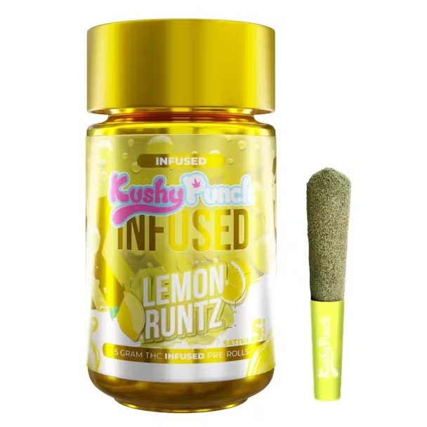Photograph of Product: Kushy Punch Lemon Runtz 5pk Infused Prerolls Rec