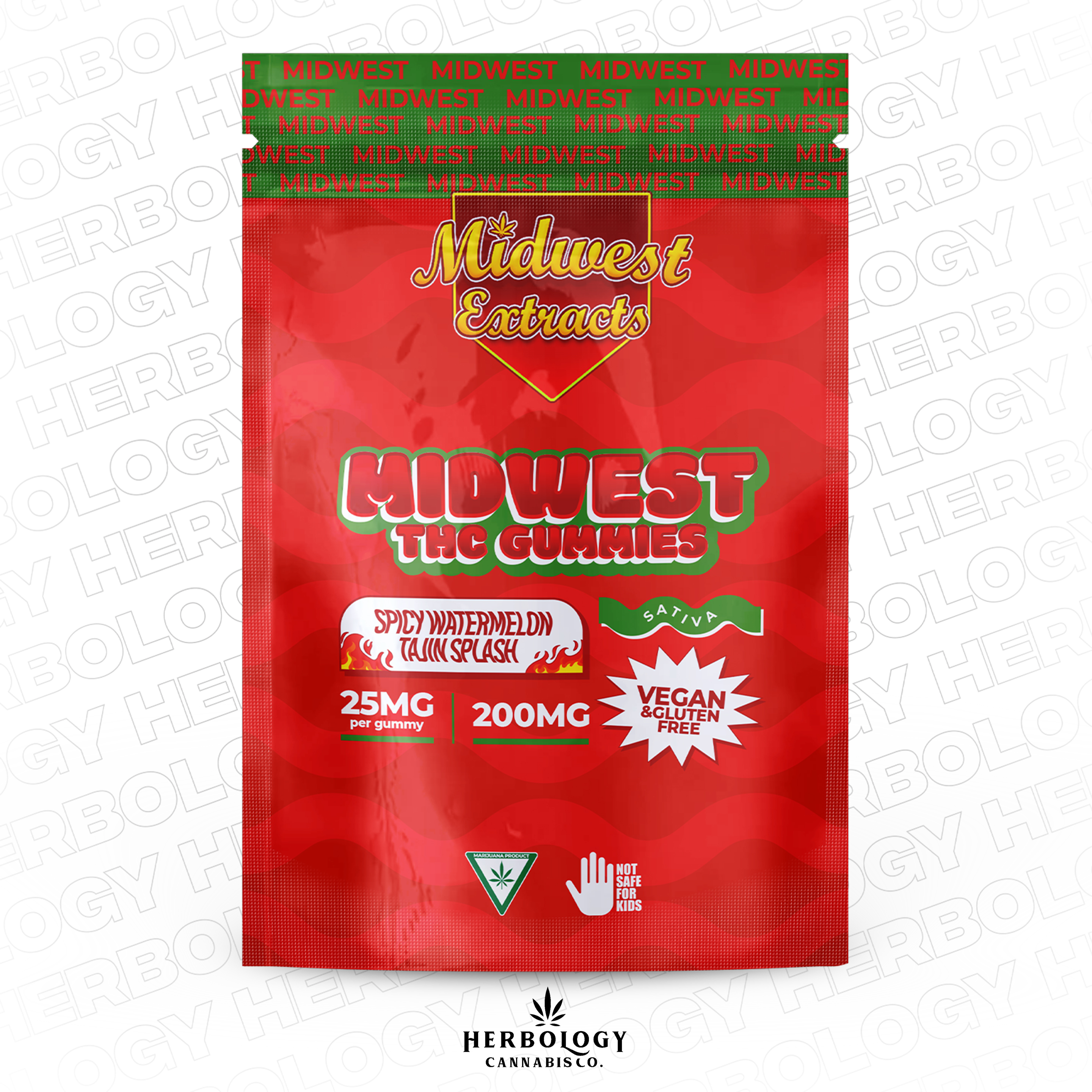 Photograph of product: Midwest Extracts | Gummy | Spicy Watermelon Tajin | 200mg