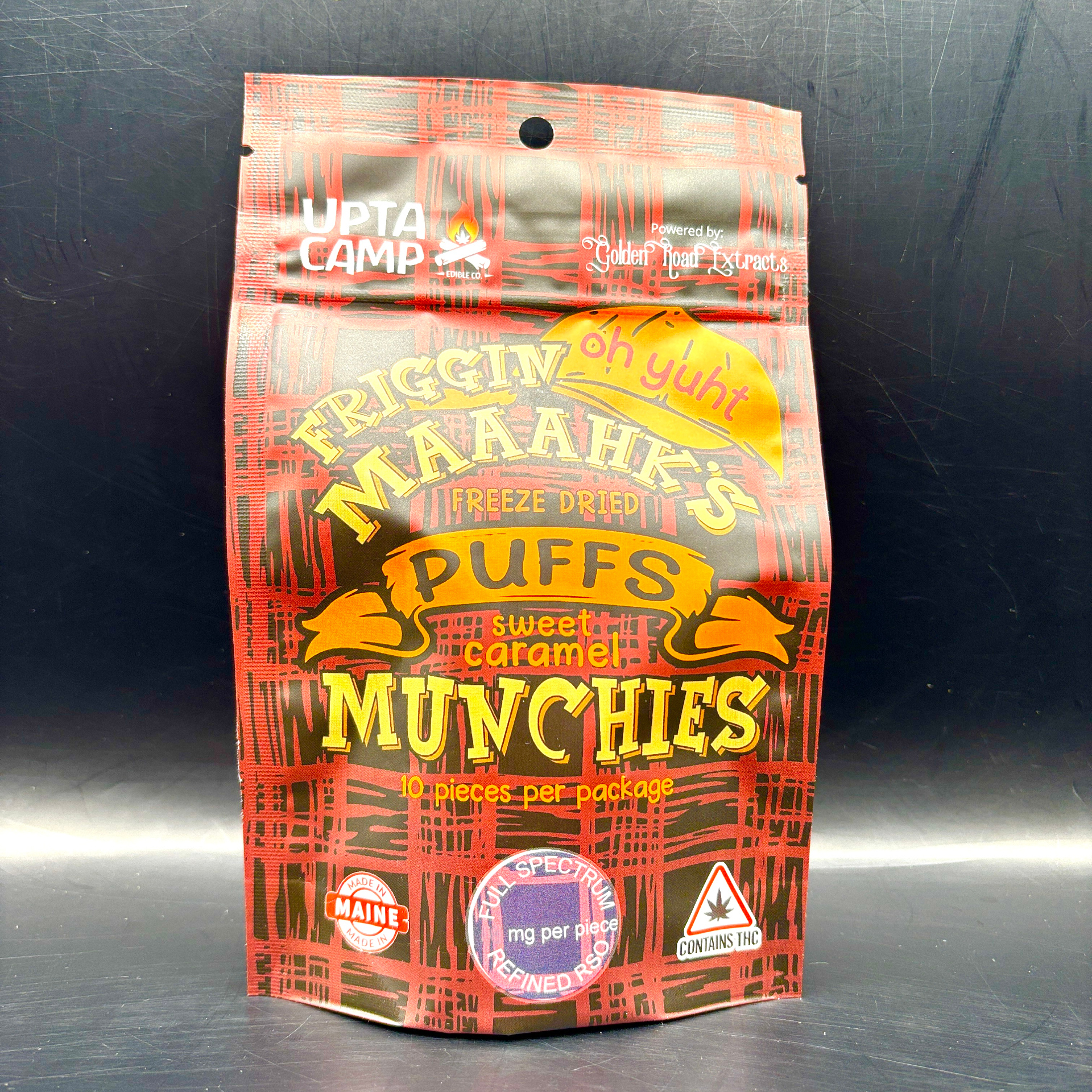 Photograph of product: Maahks Caramel Puffs | Upta Camp Edible Co.