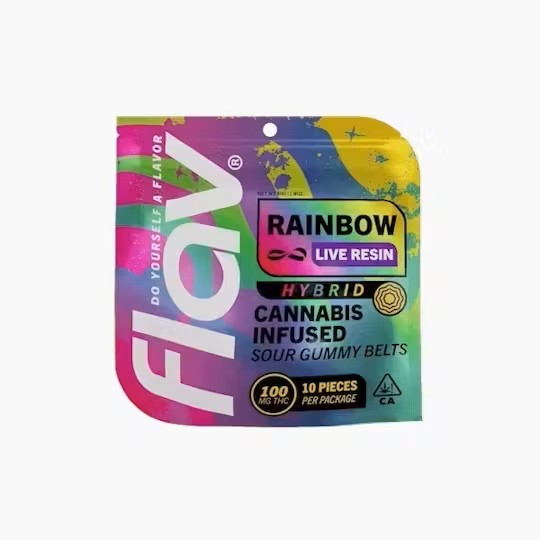 Photograph of product: Flav | Rainbow Poppers | Hybrid | 20 Gummies | 100mg