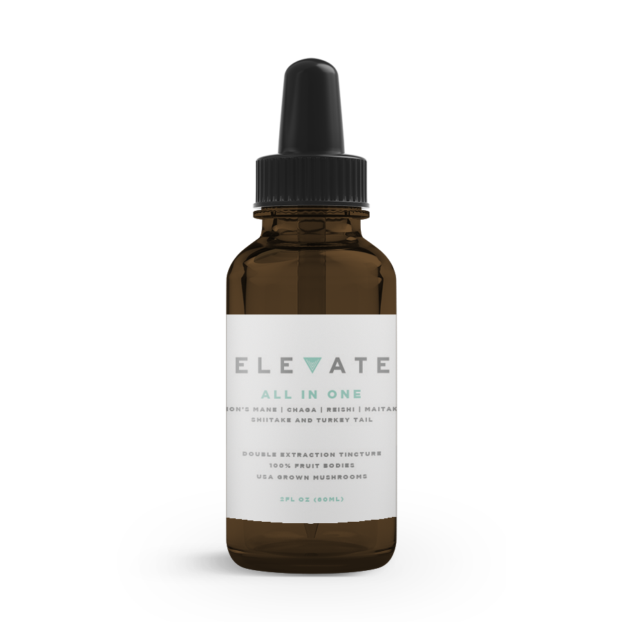 Photograph of product: Elevate Alcohol-Free Mushroom Tincture All In One 2 OZ