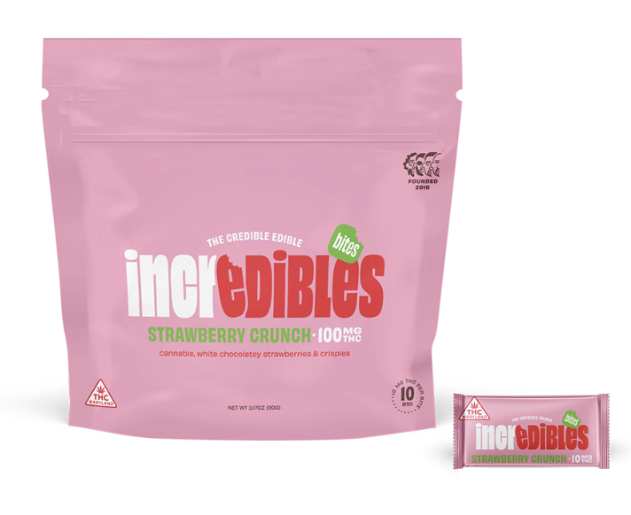 Photograph of product: Strawberry Crunch [10mg TH-oui] Chocolate Bites || Incredibles