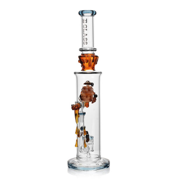 Photograph of product: EG Glass 78 Honeycomb Bee Drip Tube Color: Blue